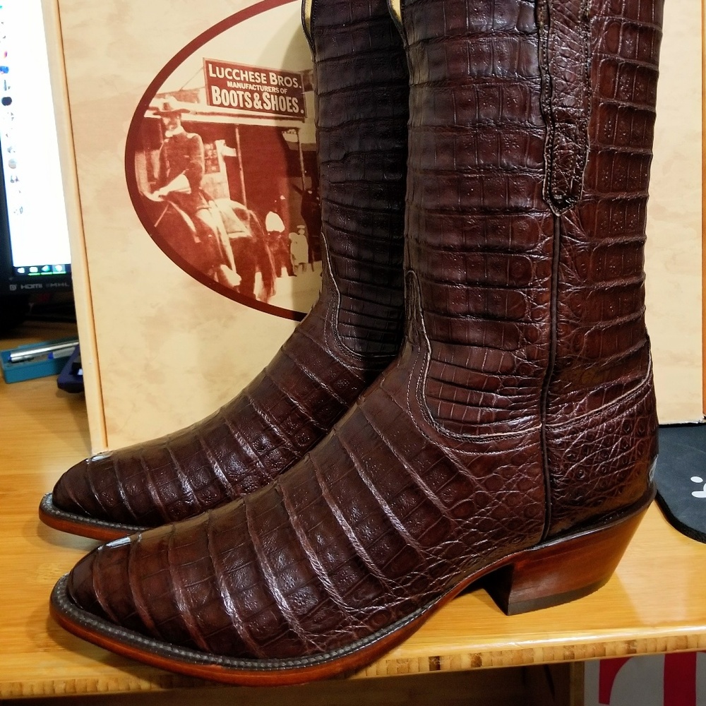 NIB LUCHESE FULL Crocodile Cowboy Boots Exotic 10